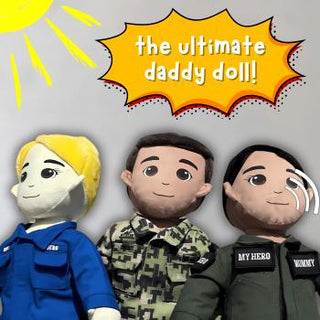 My Hero recordable daddy doll military gift for kids, deployment doll with voice recorder for emotional support and comfort
