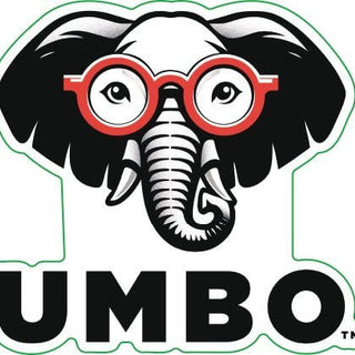 Cute elephant wearing glasses with the text 'UMBO' below, perfect for playful sticker collection.