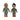 Two dolls in camouflage outfits on a white background