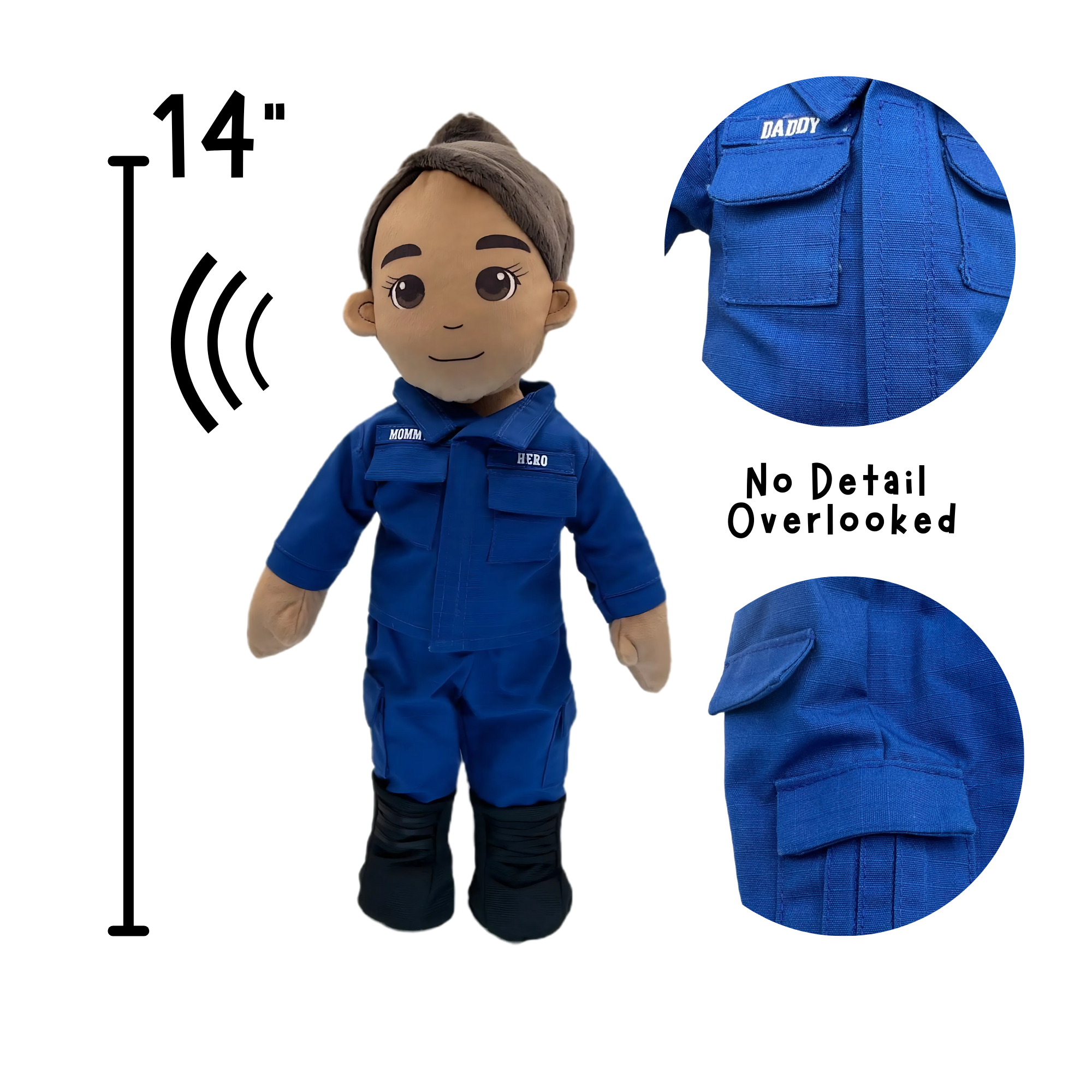 Recordable Coast Guard doll – plush keepsake with voice message for kids from a deployed Coast Guard parent.