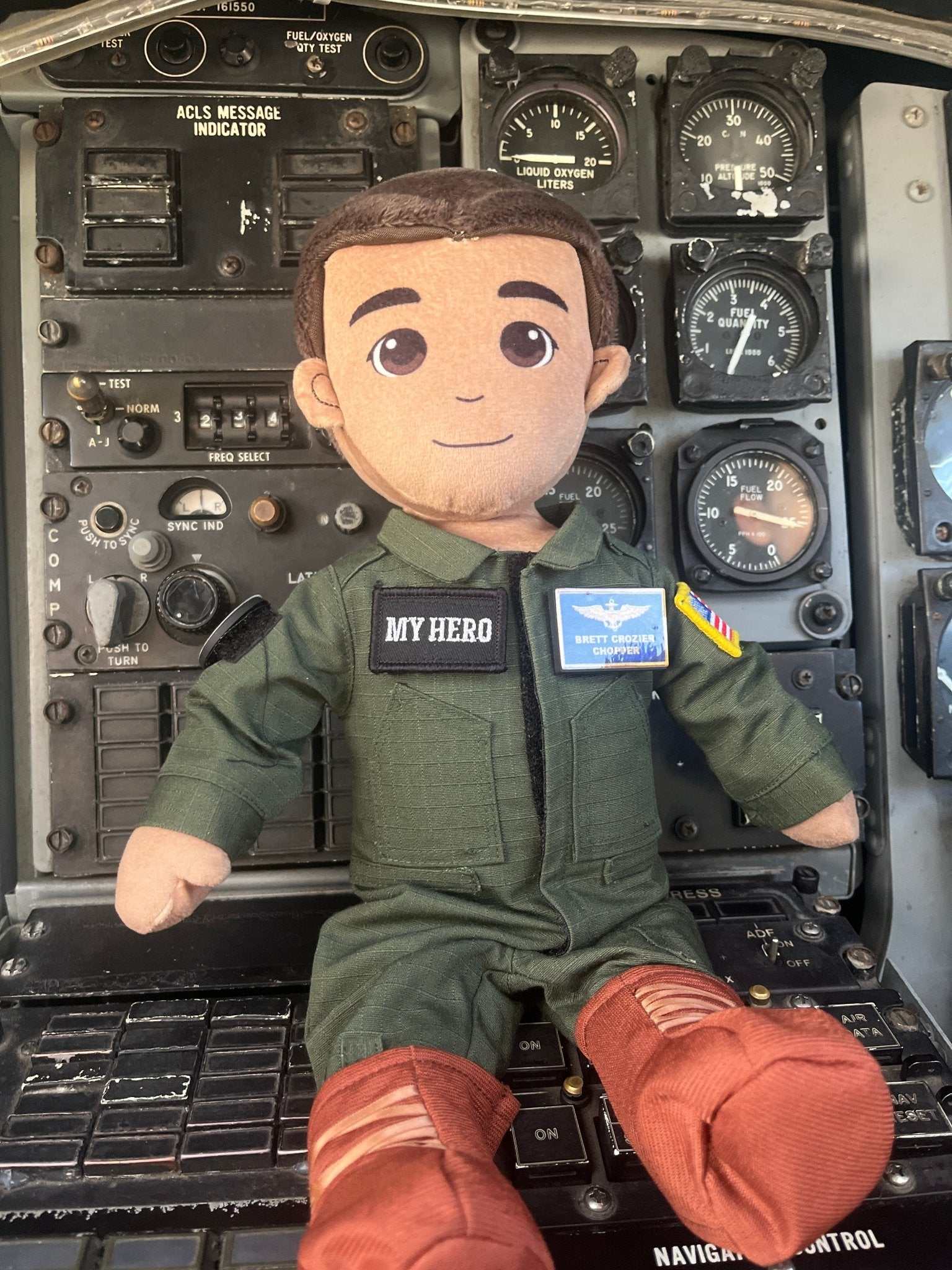 military aviator daddy doll, pilot daddy doll, customizable military doll, recordable deployment doll, flight suit plush doll, Air Force daddy doll, Navy pilot plush, Army aviator doll, Marine Corps pilot toy, Coast Guard aviator plush, daddy doll in flight suit, military comfort doll for kids, deployment gift for military children, recordable plush for military families, My Hero of the Skies doll
