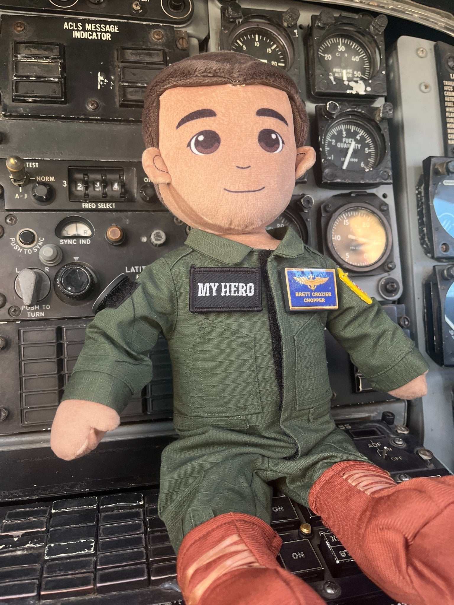 military aviator daddy doll, pilot daddy doll, customizable military doll, recordable deployment doll, flight suit plush doll, Air Force daddy doll, Navy pilot plush, Army aviator doll, Marine Corps pilot toy, Coast Guard aviator plush, daddy doll in flight suit, military comfort doll for kids, deployment gift for military children, recordable plush for military families, My Hero of the Skies doll
