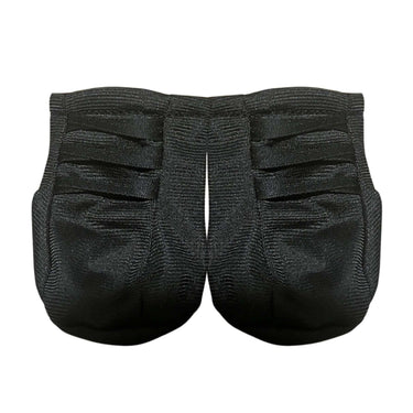 Black boots for MY HERO dolls with ribbon lacing and Velcro backing, handmade and stylish.