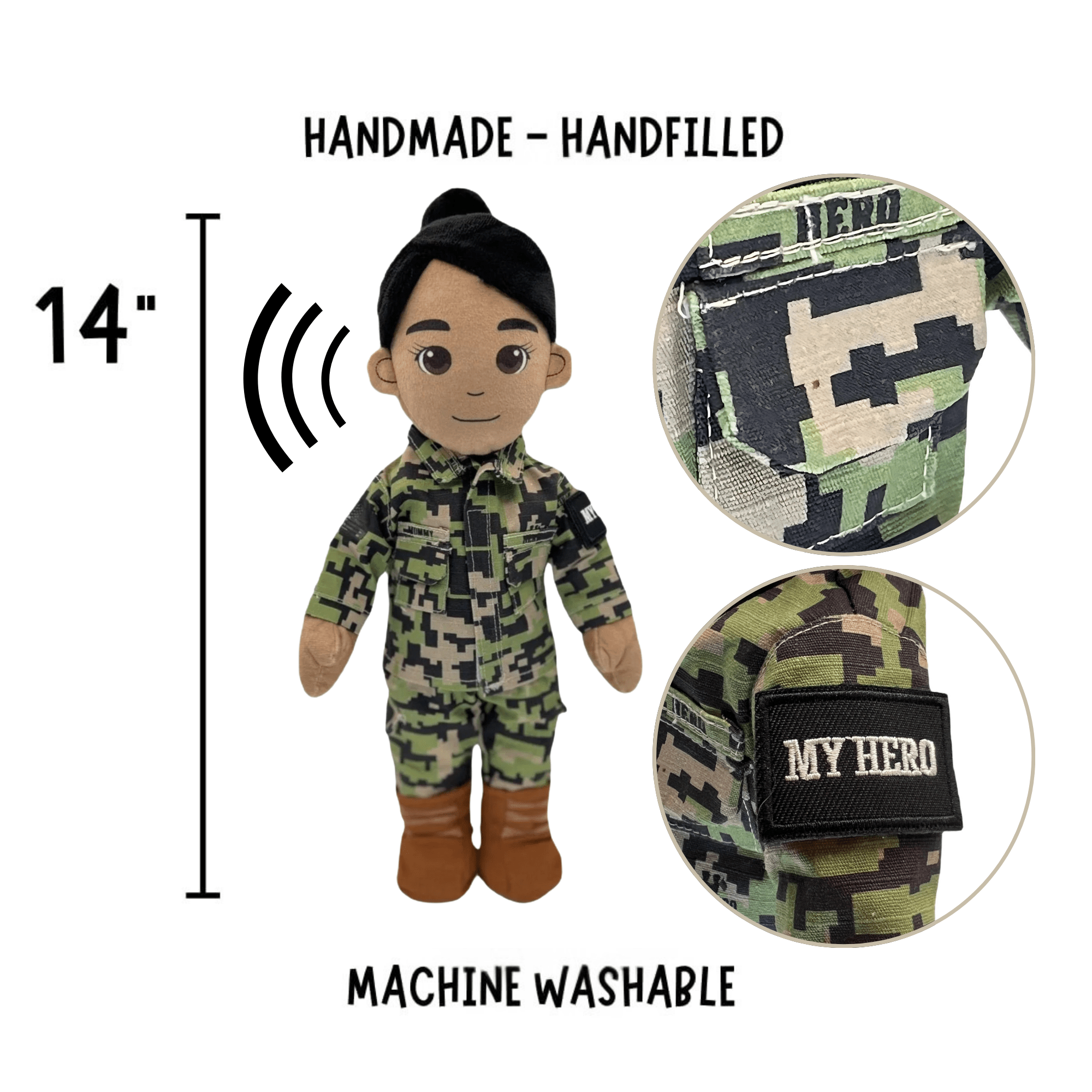 Build Your Hero: Re - recordable Military Plush Dolls for Comfort – Customized & Personalized 