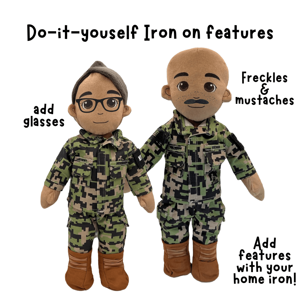 & Daddy Dolls” with custom features like mustaches, freckles, and glasses. Create a unique My Hero doll for your loved one today.