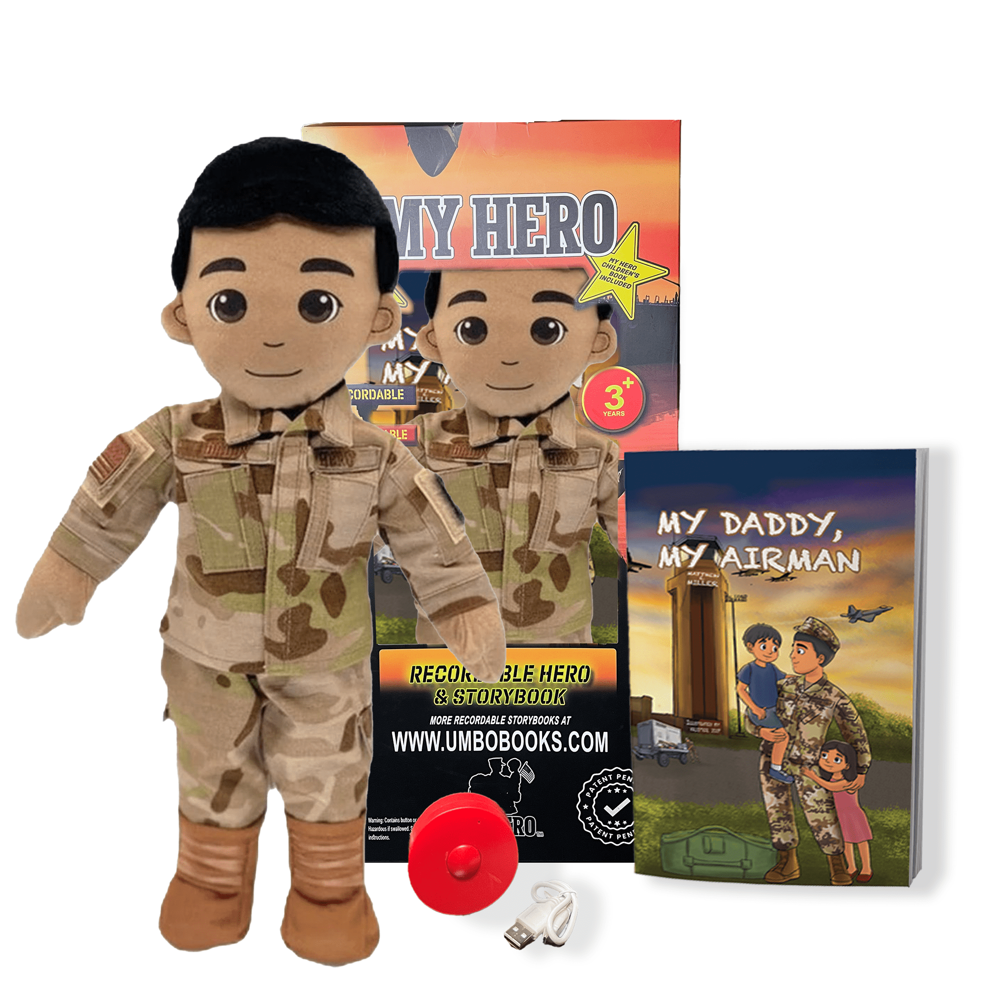 air force military plush daddy dolls & comfort doll with recordable voice. for military kids missing a deployed parent.