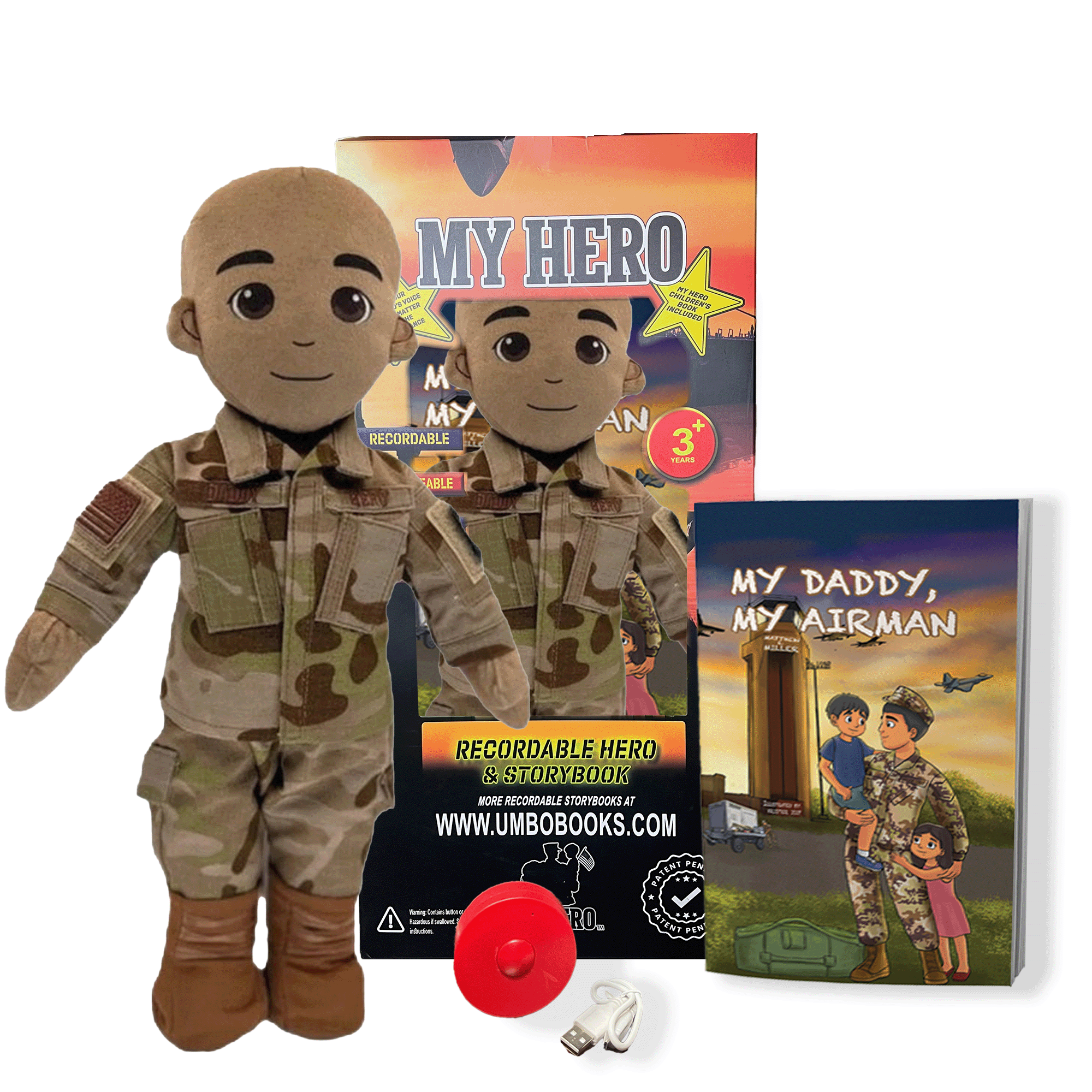 air force military plush daddy dolls & comfort doll with recordable voice. for military kids missing a deployed parent.