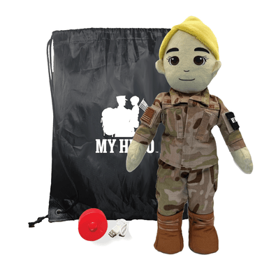 Customizable Doll, Personalized Doll, Military Doll, Daddy Doll, Mommy Doll, Blonde Hair Doll, Air Force Doll, Airman Doll, Recordable Doll, Military Doll, Talking Doll, and Deployment Doll for Military Kids