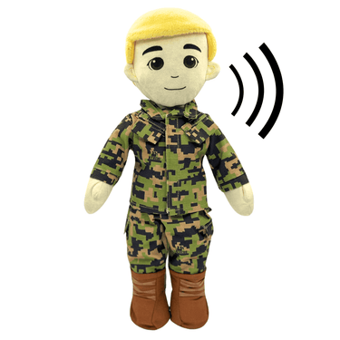 recordable marine plush – daddy doll – helps kids feel close to deployed fathers – comforting voice messages inside