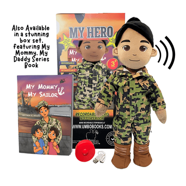 Daddy dolls for military children, recordable plush dolls with custom patches, perfect military deployment gift