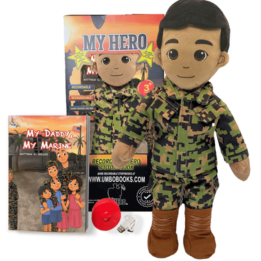 Voice recording daddy doll in military uniform, ideal deployment doll and military gift for kids missing their dad