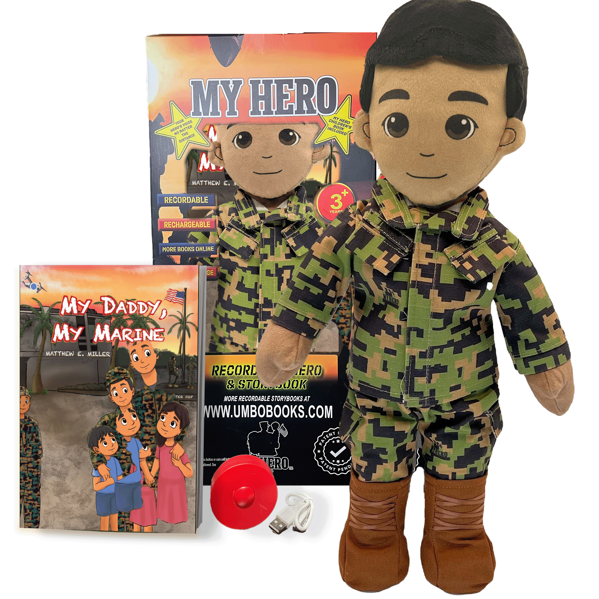 Voice recording daddy doll in military uniform, ideal deployment doll and military gift for kids missing their dad