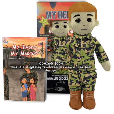 Daddy dolls for military children, recordable plush dolls with custom patches, perfect military deployment gift