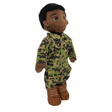 Marine daddy doll in full uniform with voice recorder — recordable Marine Corps gift for kids during deployment