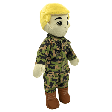 marine daddy doll – records bedtime stories – soft plush comforts kids when dad is away on military deployment