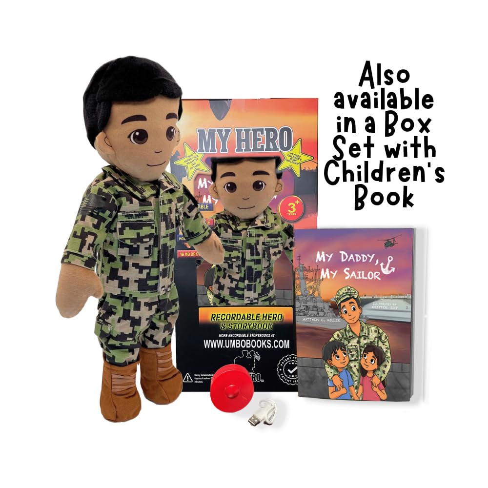 Recordable military parent doll – comforting deployment plush with camo uniform and personalized voice message
