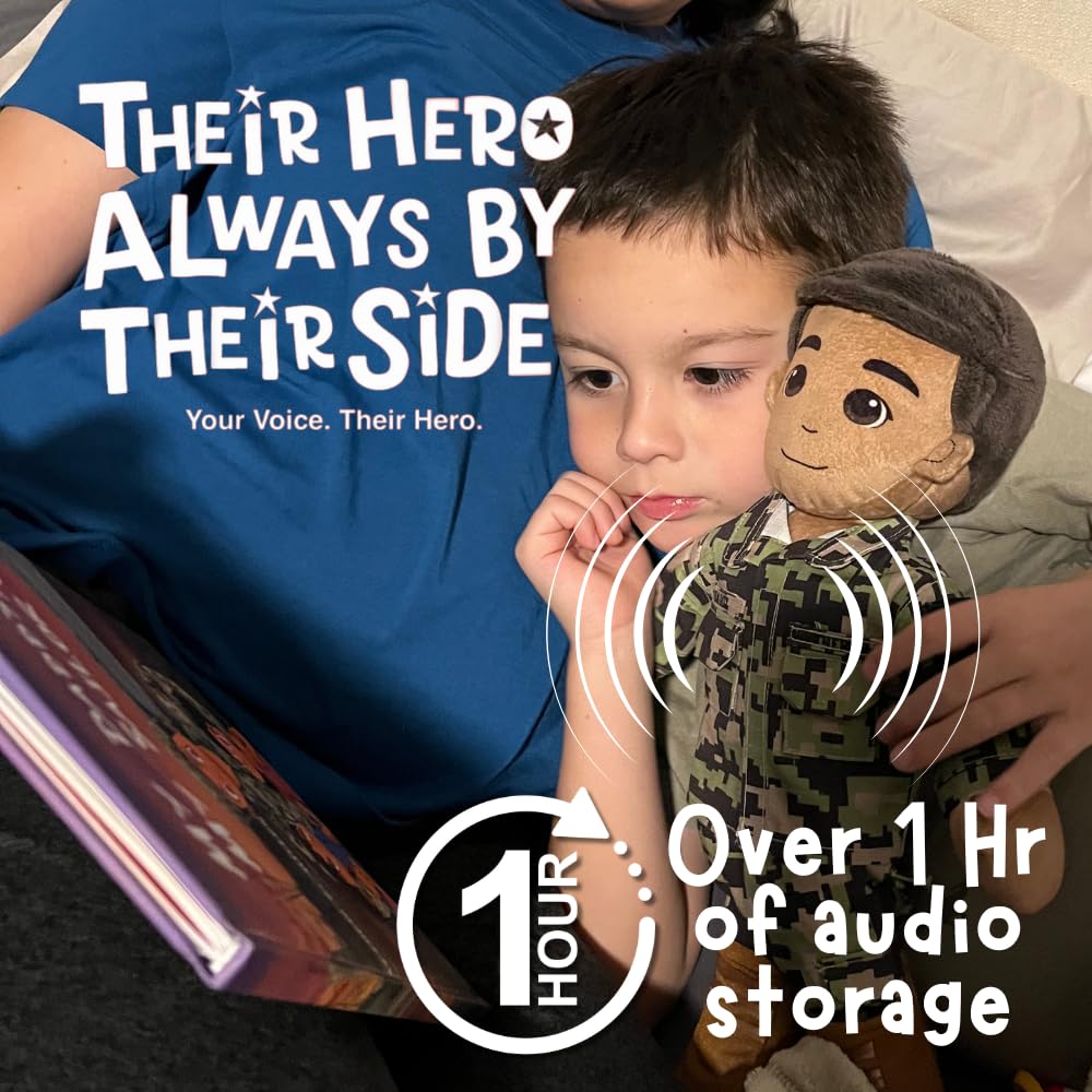 Recordable military parent doll – comforting deployment plush with camo uniform and personalized voice message