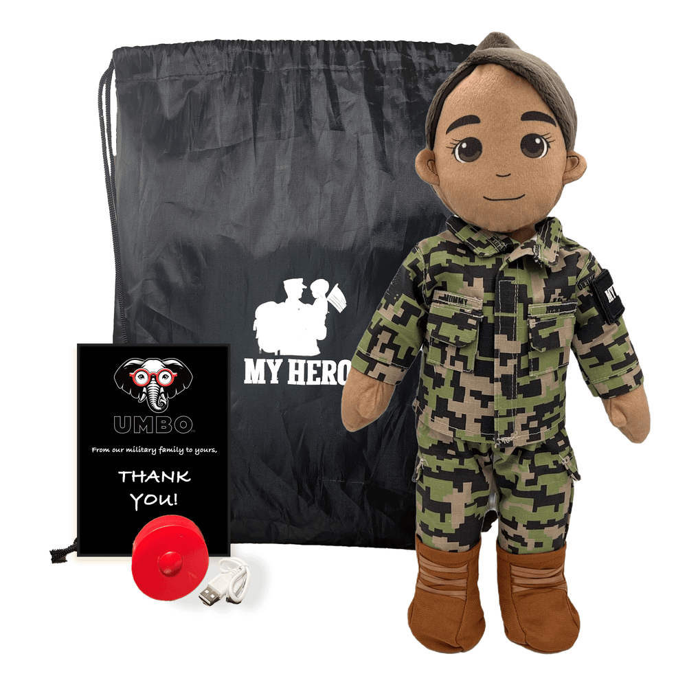 UMBO My Hero Navy Daddy Doll—recordable plush for Navy family connection

