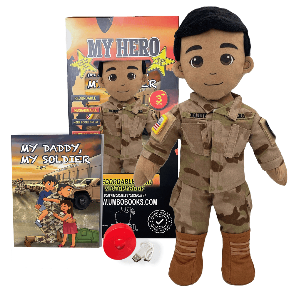 Army doll, soldier doll, Army deployment doll, soldier daddy doll, soldier mommy doll, deployment doll, comfort doll, recordable Army doll, recordable soldier doll, military soldier doll, plush Army doll, Army stuffed animal, Army plush toy, talking soldier doll, speaking doll, bedtime story doll, voice recording doll, keepsake Army doll, Army gift for kids, soldier gift for toddlers, Army storytime doll, military baby gift, soldier parent deployment gift, Army dad gift, Army mom gift, camouflage doll, Army