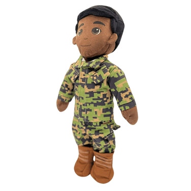 Daddy dolls for military children, recordable plush dolls with custom patches, perfect military deployment gift