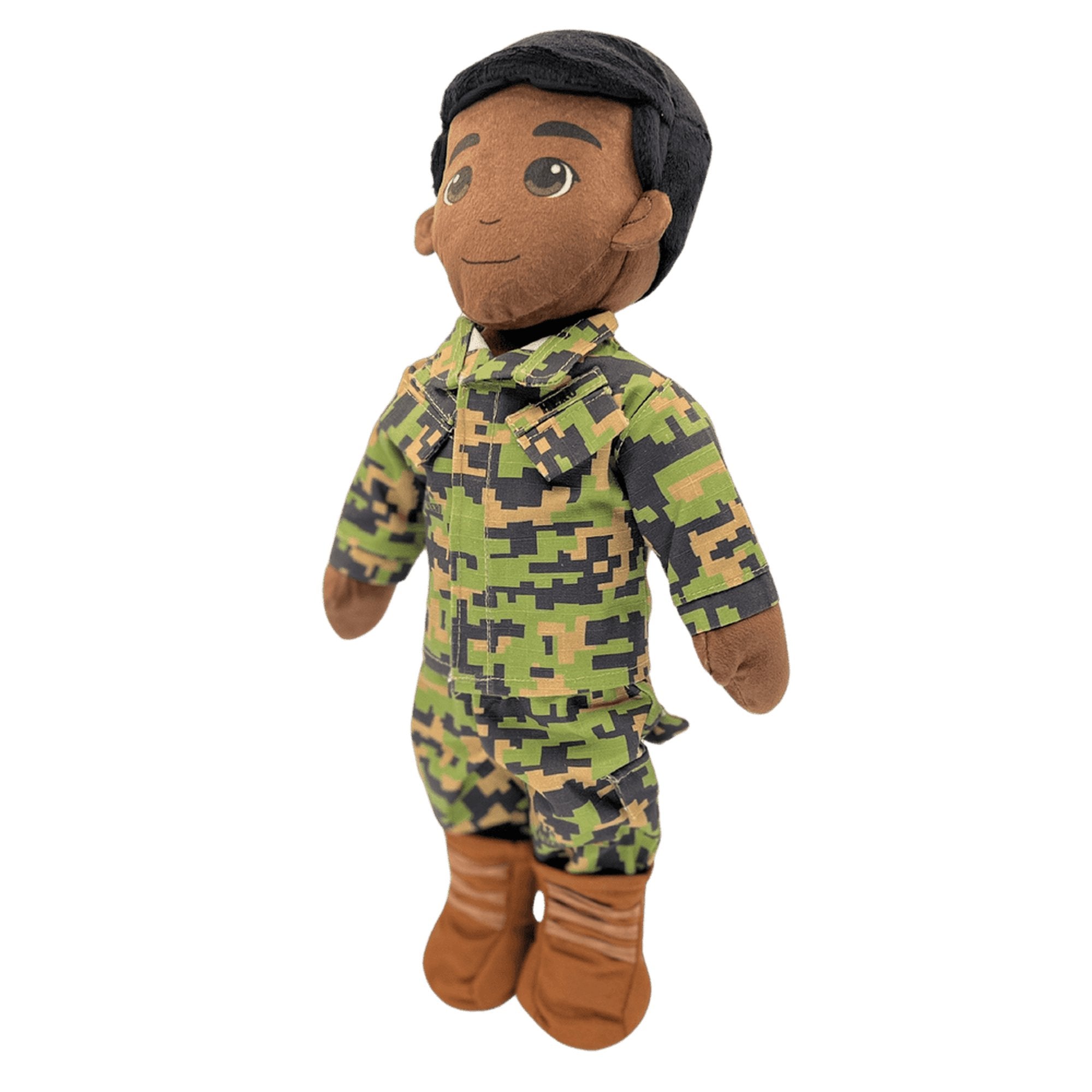 Daddy dolls for military children, recordable plush dolls with custom patches, perfect military deployment gift