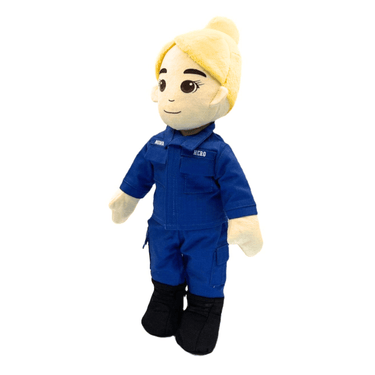 Firefighter teddy bear – recordable hero plush for kids with badge, name patch, and comforting voice message for bedtime or storytime