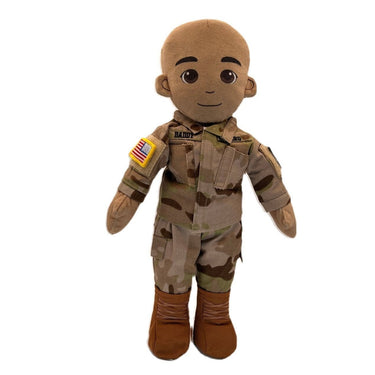 Custom family dolls – personalized plush doll – record story books – enduring gift for children with a parent in uniform












