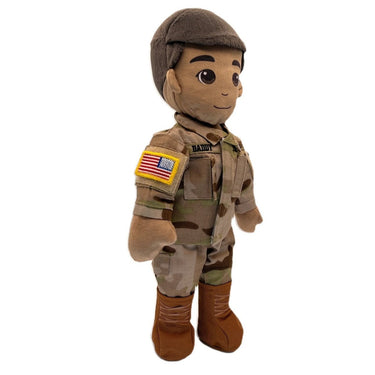 Army doll, soldier doll, Army deployment doll, soldier daddy doll, soldier mommy doll, deployment doll, comfort doll, recordable Army doll, recordable soldier doll, military soldier doll, plush Army doll, Army stuffed animal, Army plush toy, talking soldier doll, speaking doll, bedtime story doll, voice recording doll, keepsake Army doll, Army gift for kids, soldier gift for toddlers, Army storytime doll, military baby gift, soldier parent deployment gift, Army dad gift, Army mom gift, camouflage doll, Army
